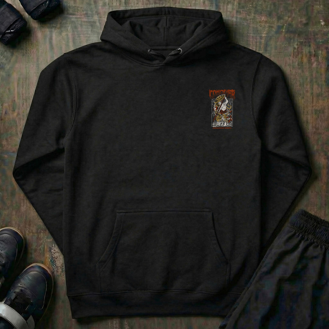 Samurai - Conqueror pullover hoodie in Black, front