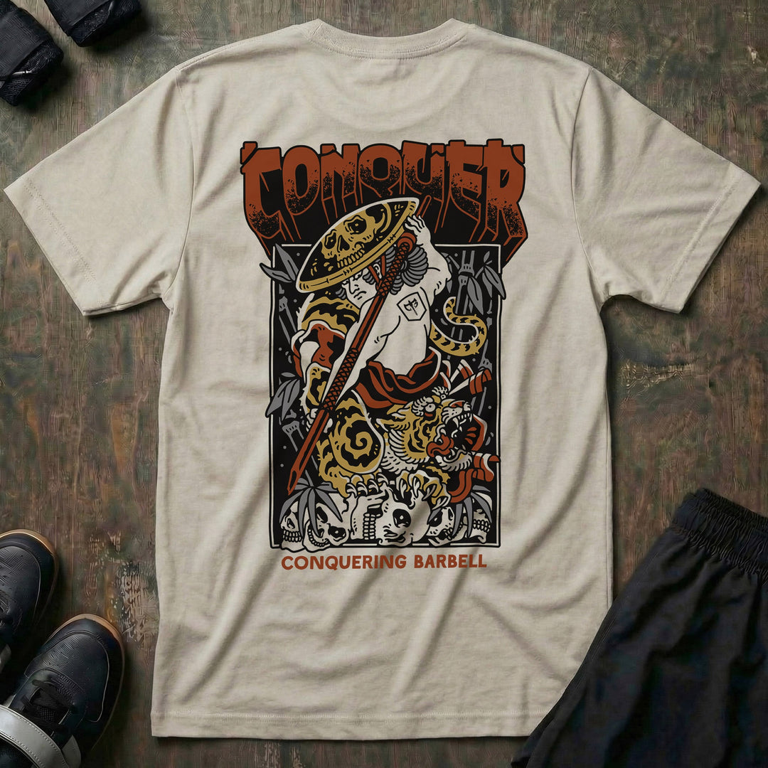 Samurai Conqueror - Sand Tee - Conquering Barbell