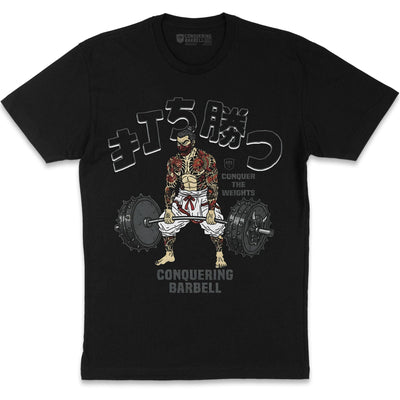 Samurai Deadlift - Black Tee - Conquering Barbell