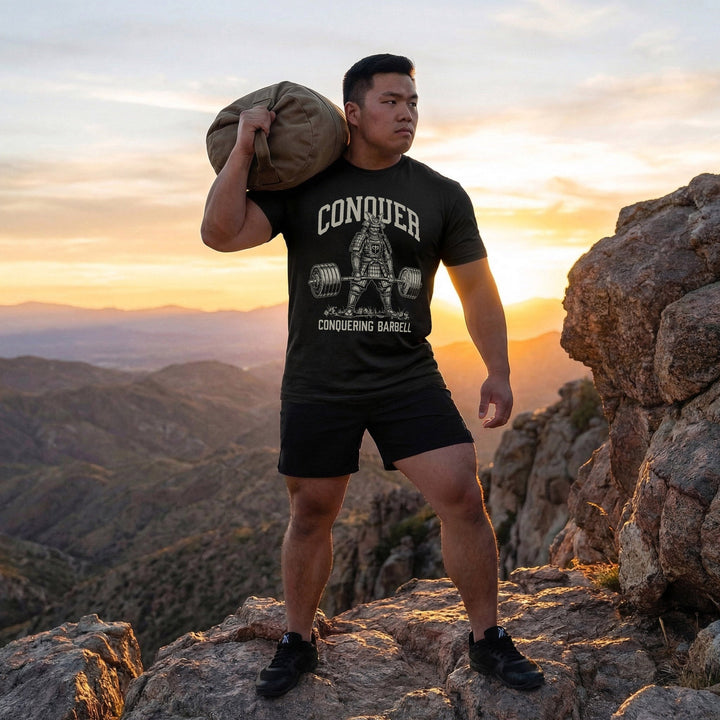 Samurai Deadlift V2 - Black Tee - Conquering Barbell