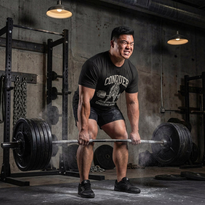 Samurai Deadlift V2 - Black Tee - Conquering Barbell