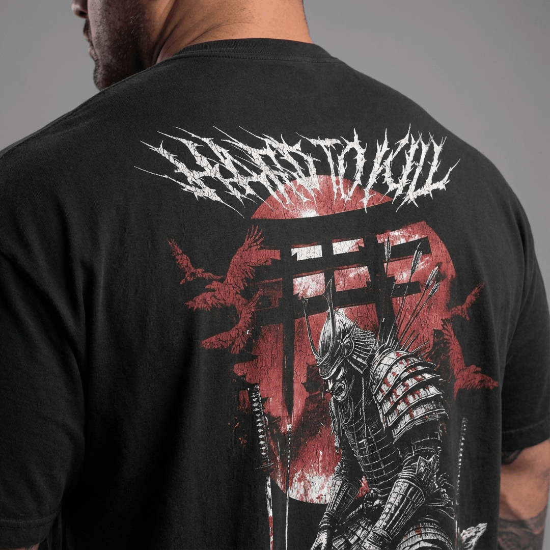 Samurai - Hard to Kill - Oversized tee - Conquering Barbell