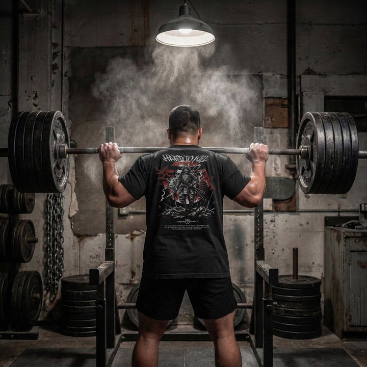 Samurai Hard to Kill V2 relaxed fit tee in Black: a warrior standing victorious over the fallen
