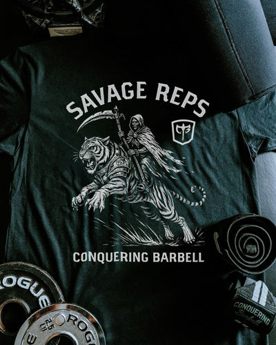 Savage Reps - Black Tee - Conquering Barbell