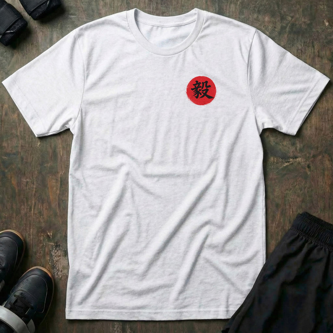 Sever tee: a battle-hardened samurai at the moment of commitment
