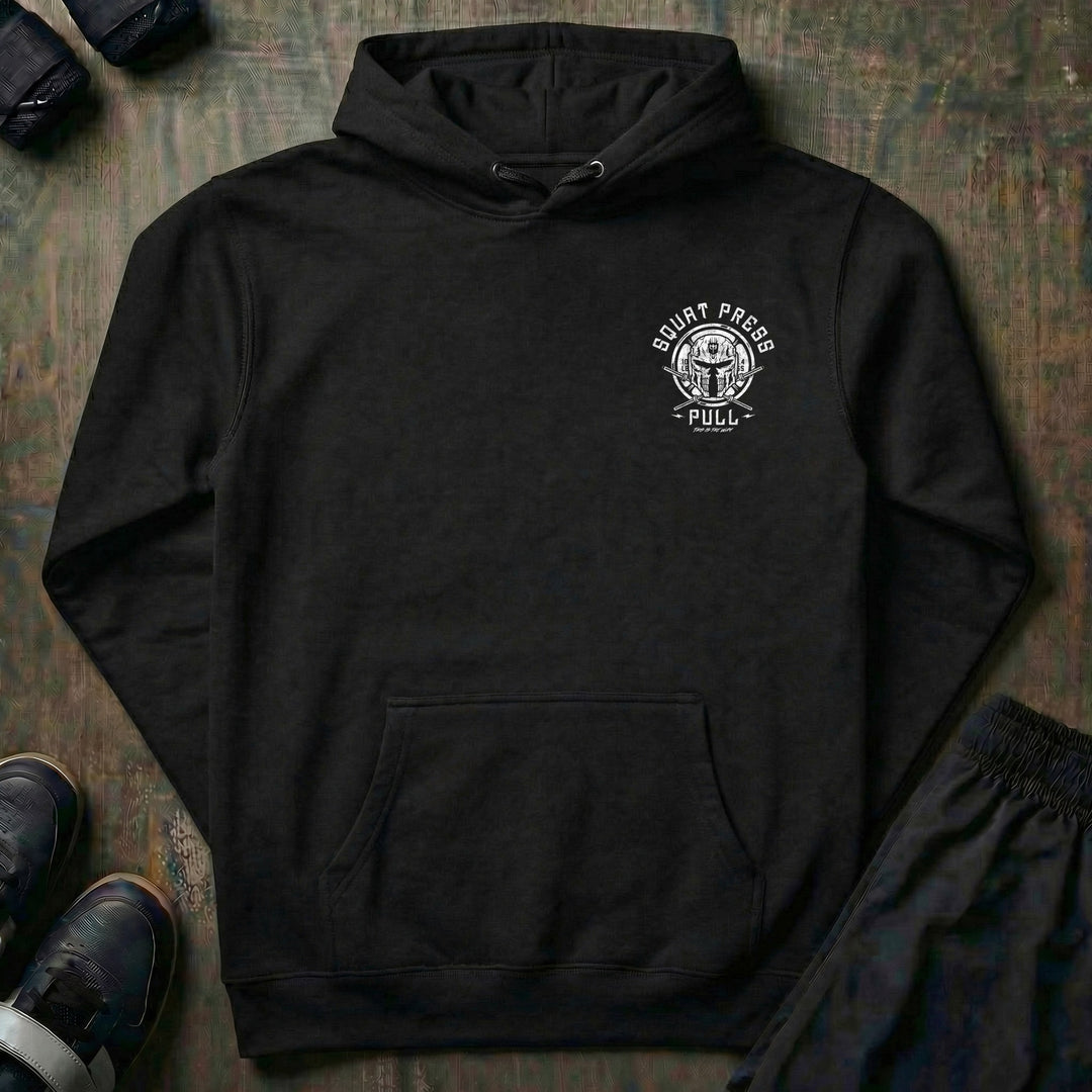 Skull Helmet pullover hoodie in Black, front