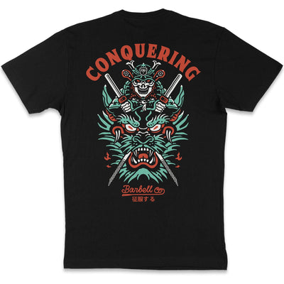 Slaying the Dragon - Black Tee - Conquering Barbell