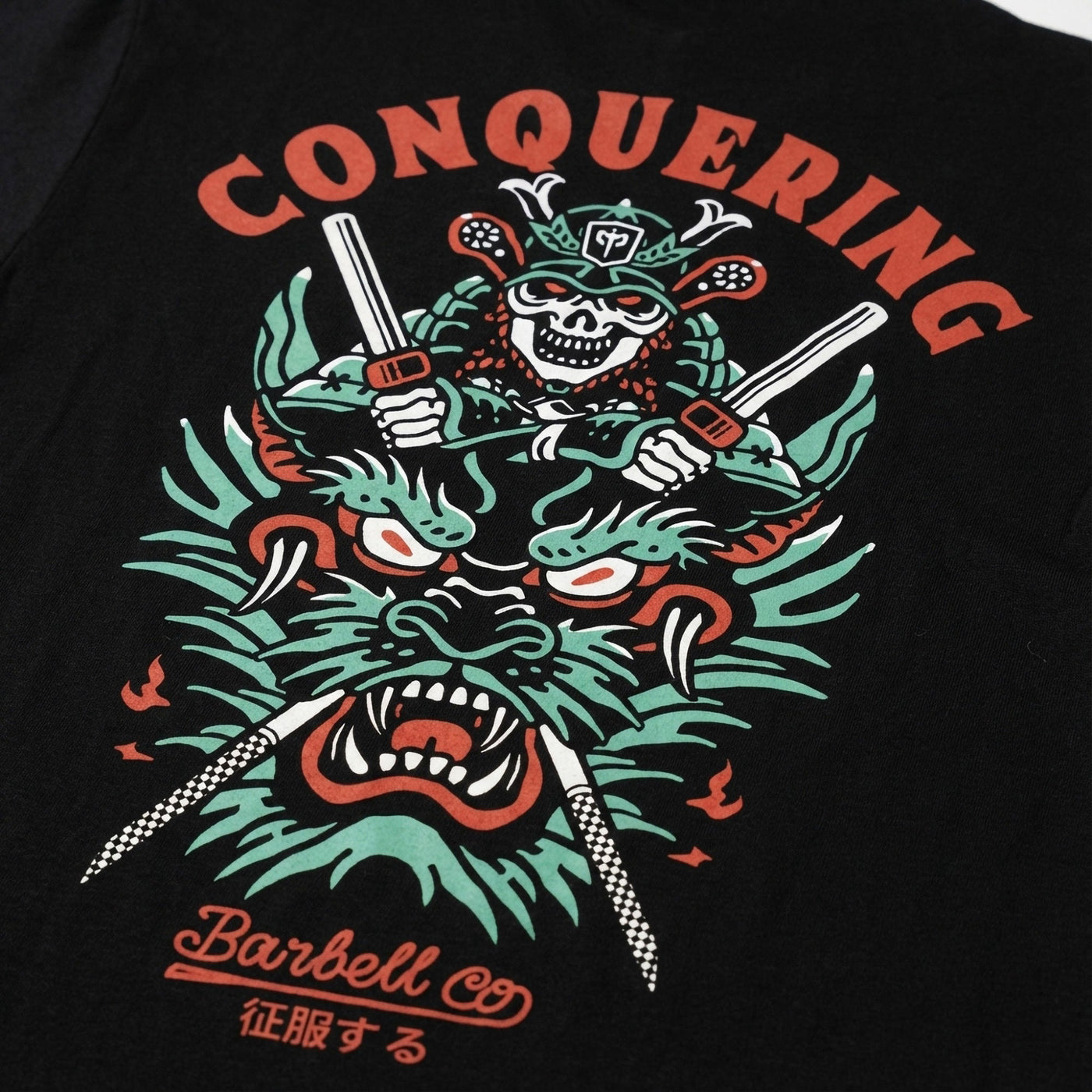 Slaying the Dragon - Black Tee - Conquering Barbell