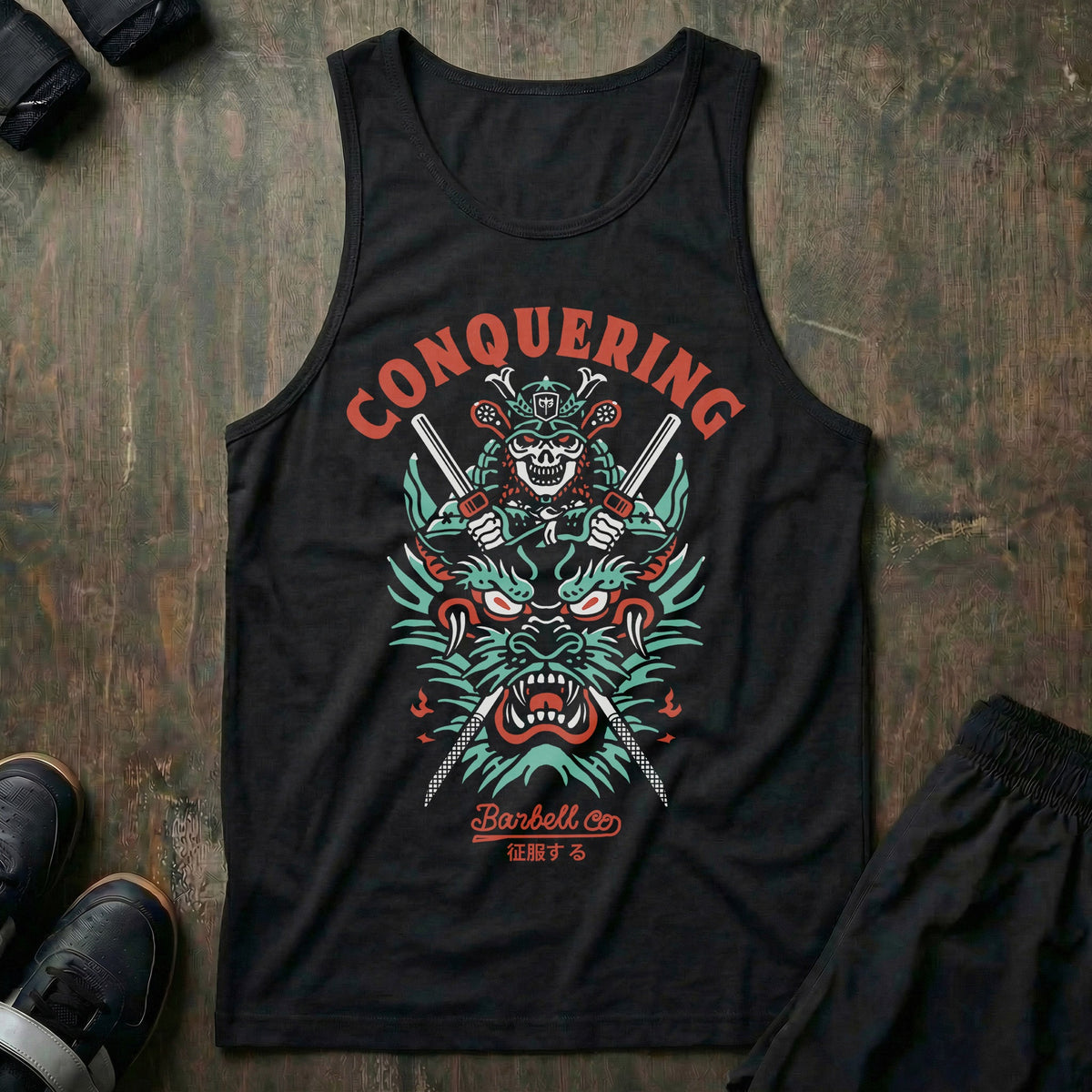 Slaying the Dragon tank top in Black