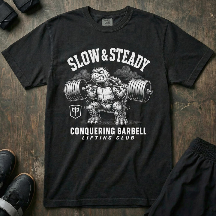 Slow &amp; Steady Turtle relaxed fit tee in Black