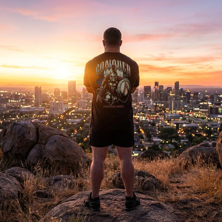 Spartan relaxed fit tee in Black: a skeleton Spartan warrior in full battle regalia