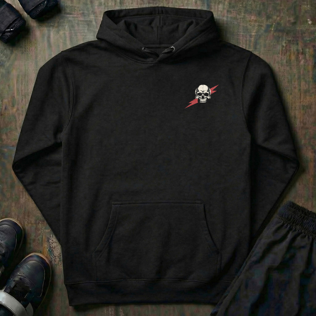 Squat Bench Deadlift - Stacked Skull - Pullover Hoodie - left chest print on black