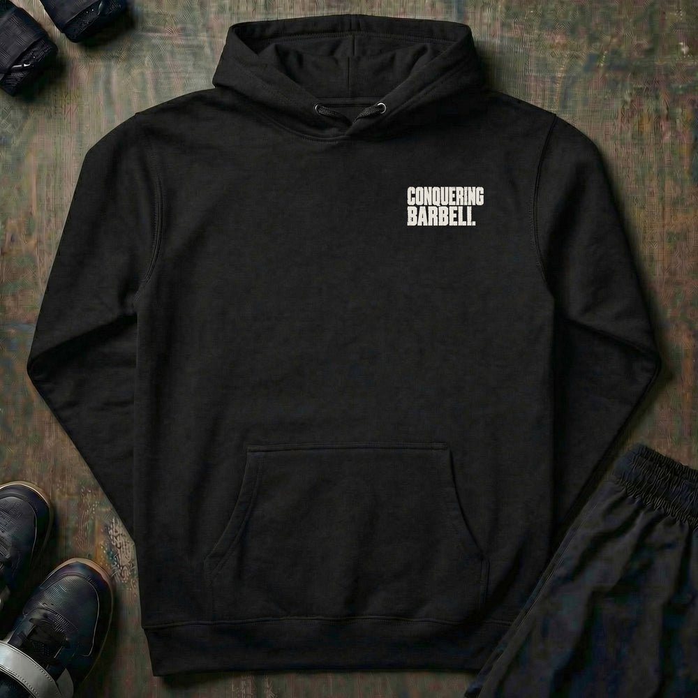 Squat Bench Deadlift - Varsity Block - Pullover Hoodie - left chest print on black