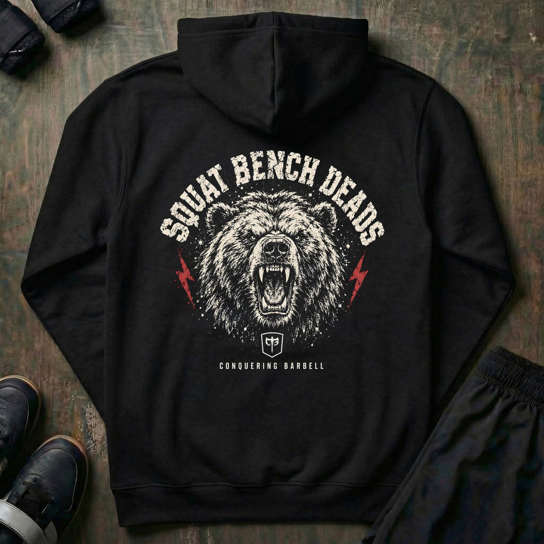 Squat Bench Deads - Grizzly - Pullover Hoodie - back print on black