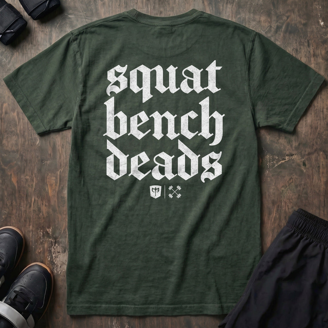 Squat Bench Deads - Relaxed Fit Tee - Conquering Barbell