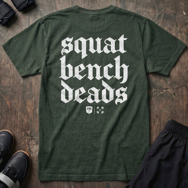 Squat Bench Deads - Relaxed Fit Tee - Conquering Barbell