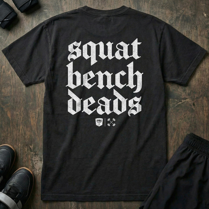 Squat Bench Deads - Relaxed Fit Tee - Conquering Barbell