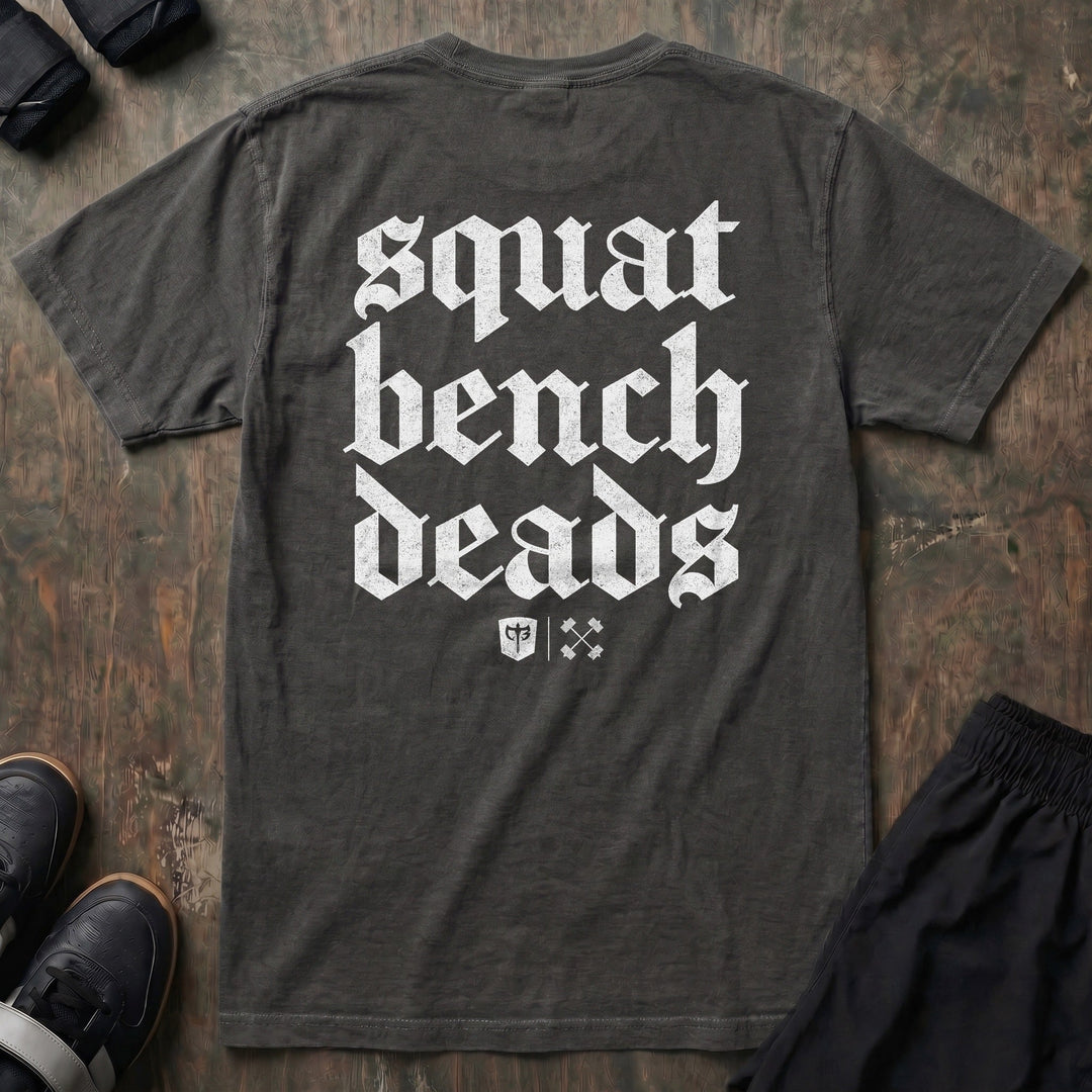 Squat Bench Deads - Relaxed Fit Tee - Conquering Barbell
