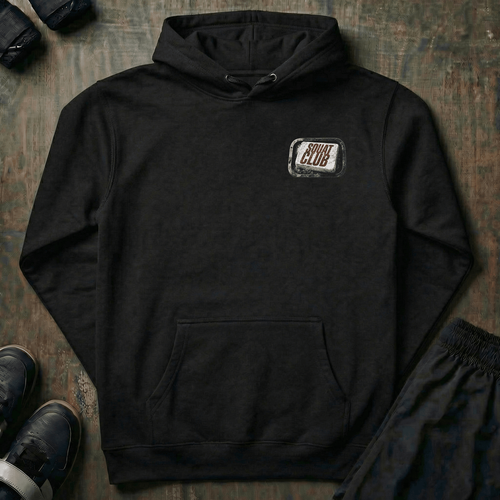 Squat Club pullover hoodie in Black
