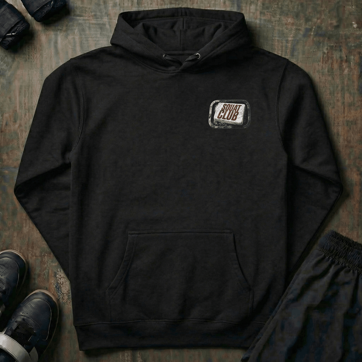 Squat Club pullover hoodie in Black