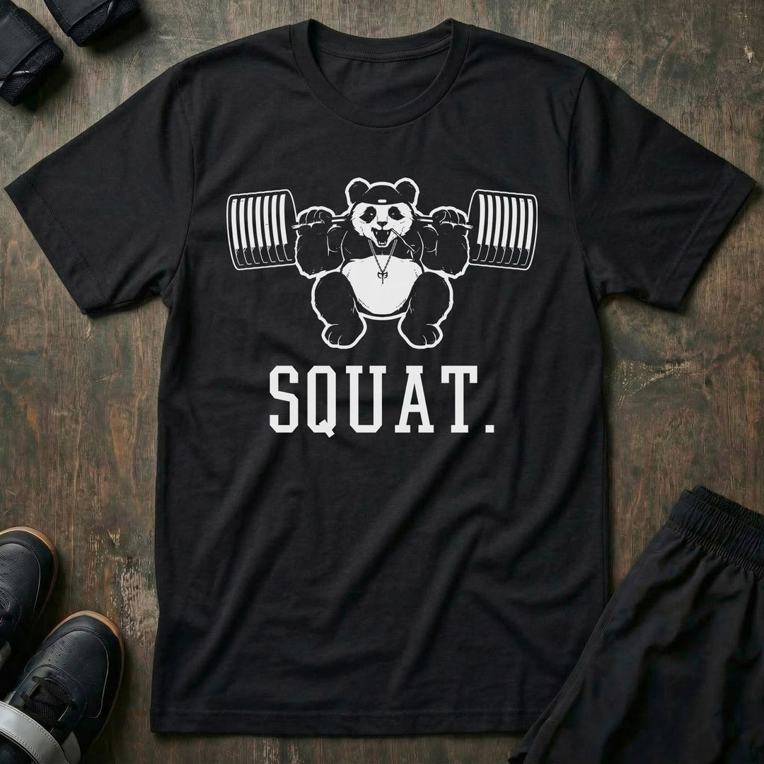Squat Panda Tee - Conquering Barbell