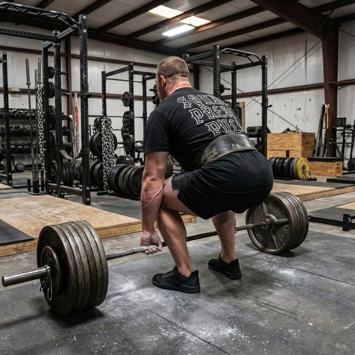 Squat Press Pull - OG Black - Relaxed Fit tee - Conquering Barbell