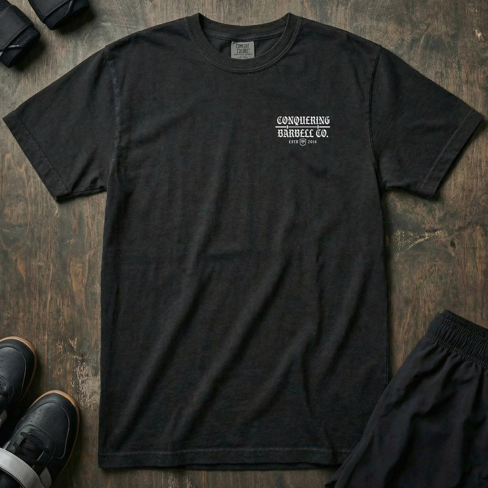 Squat Press Pull - OG Black - Relaxed Fit tee - Conquering Barbell