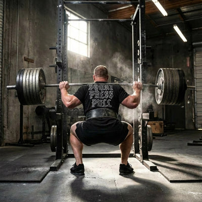 Squat Press Pull - OG Black - Relaxed Fit tee - Conquering Barbell