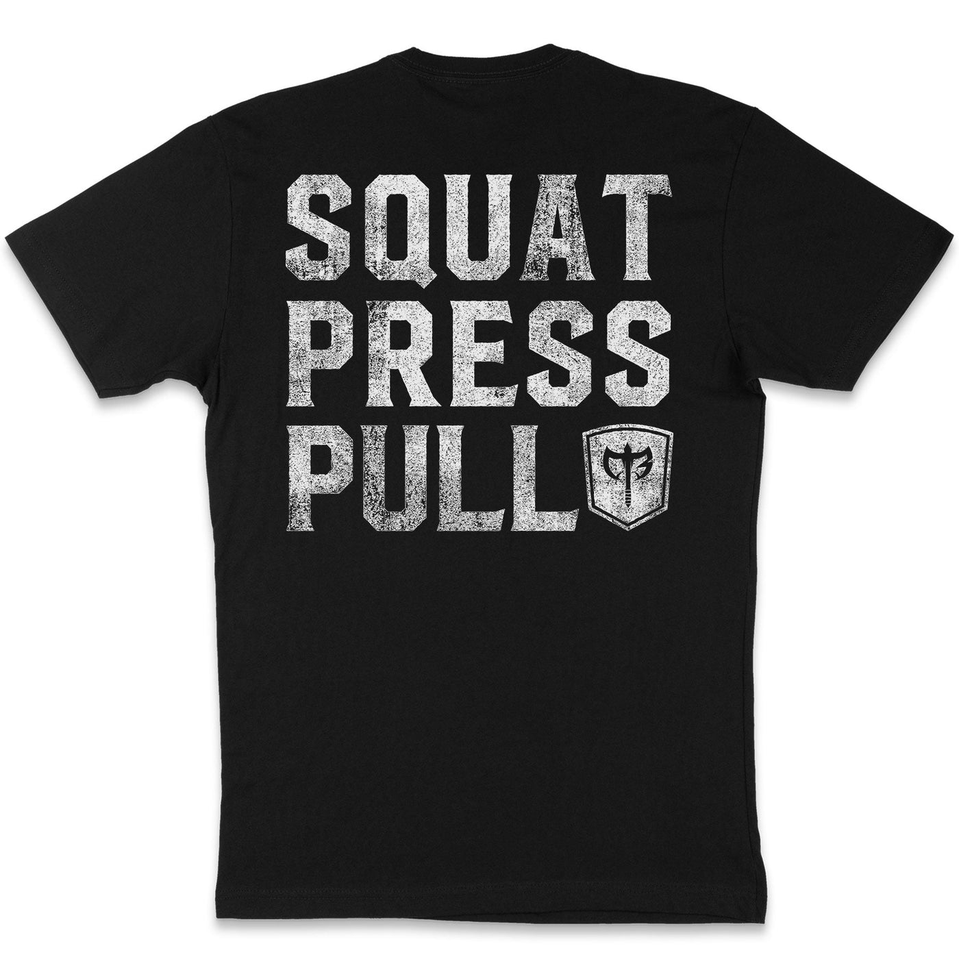 Squat Press Pull® on Black Tee - Conquering Barbell