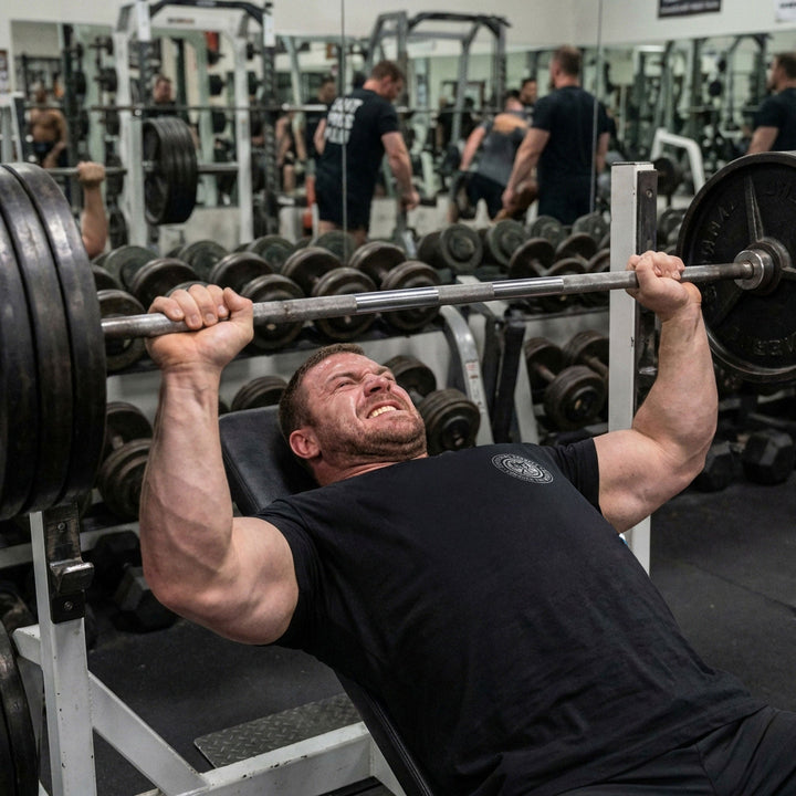 Squat Press Pull® on Black Tee - Conquering Barbell