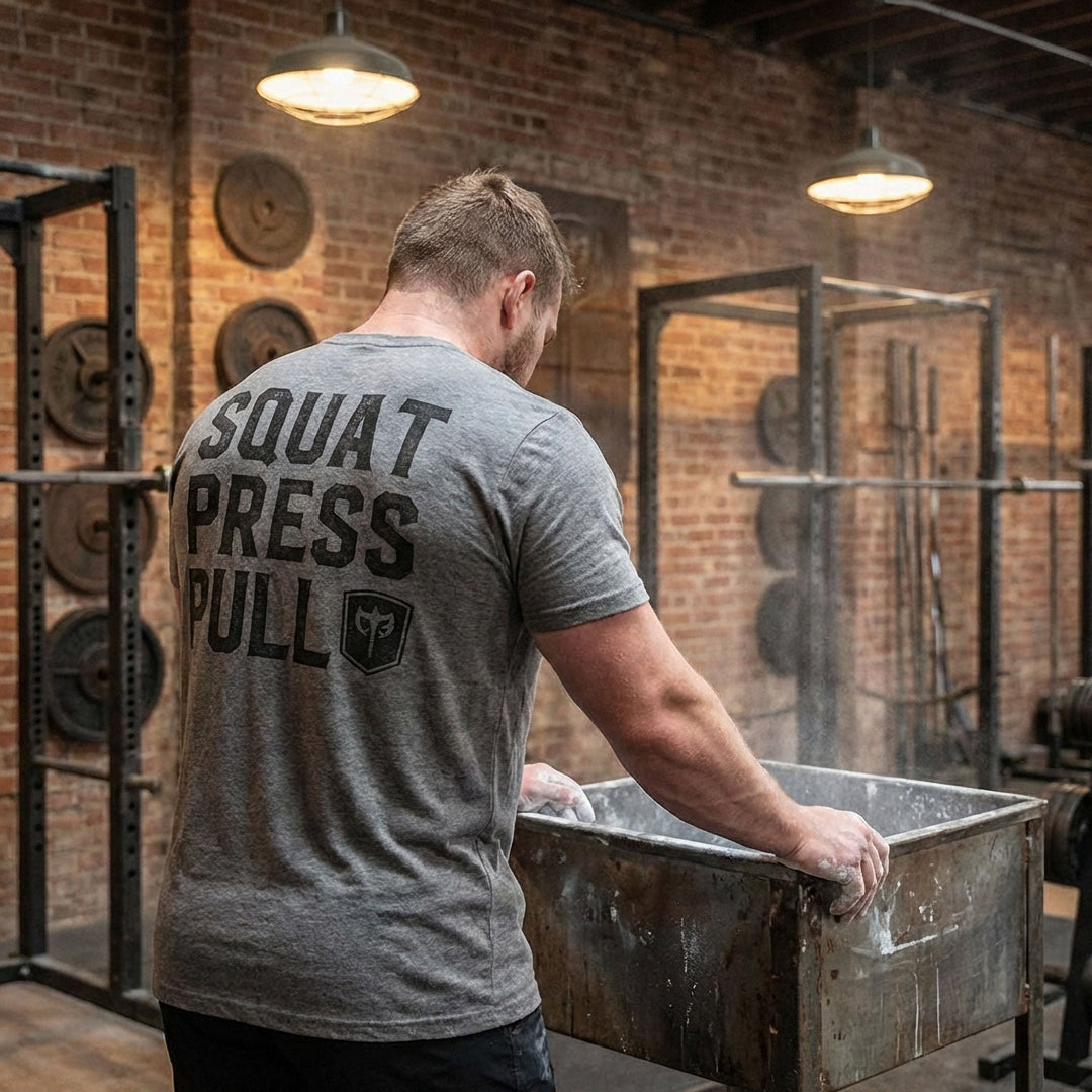 Squat Press Pull® tee in Heather Grey
