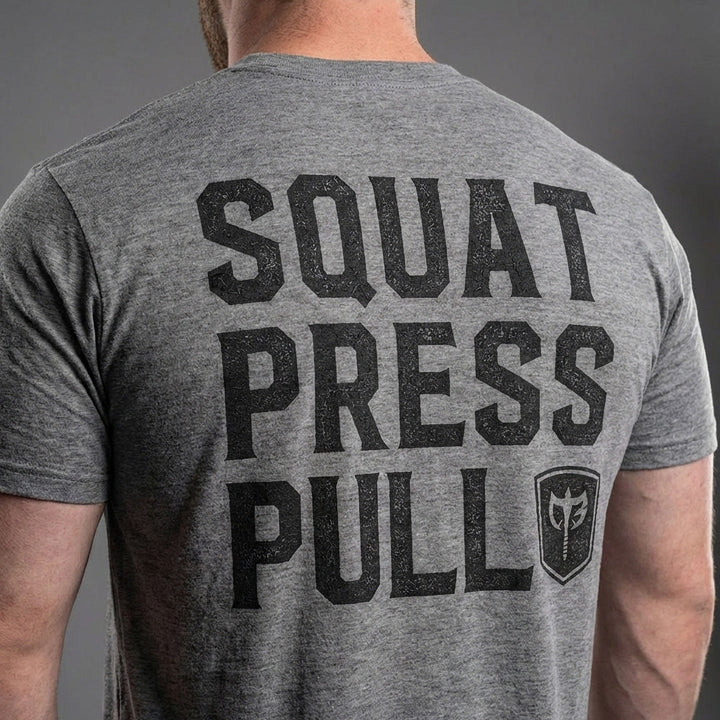 Squat Press Pull® tee in Heather Grey