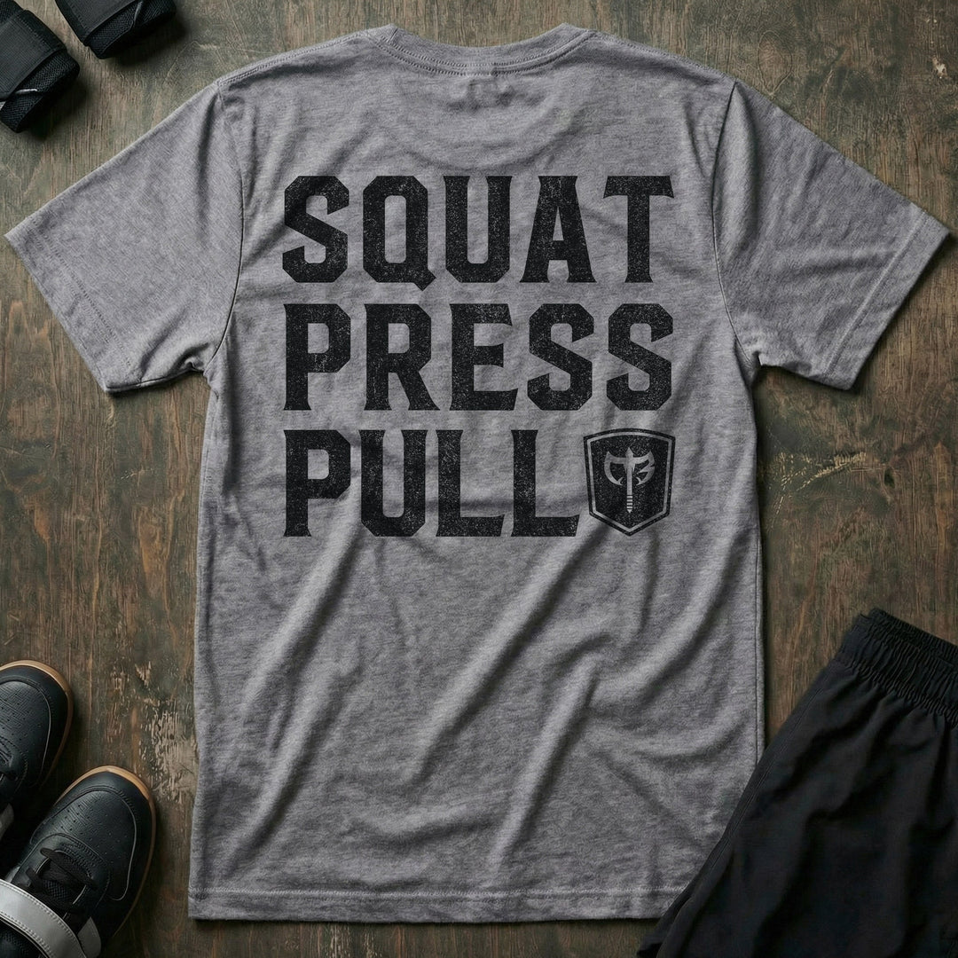 Squat Press Pull® tee in Heather Grey