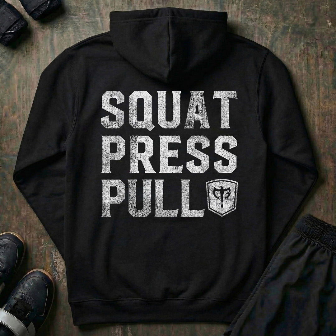Squat Press Pull® Pullover Hoodie - Black O.G. Edition - Conquering Barbell