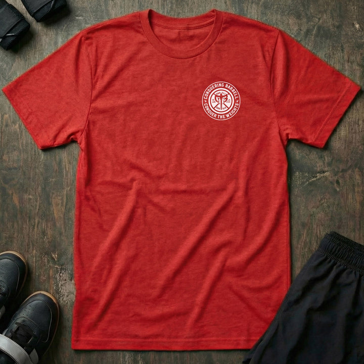 Squat Press Pull USA Flag tee: SQUAT PRESS PULL stacked in massive block lettering