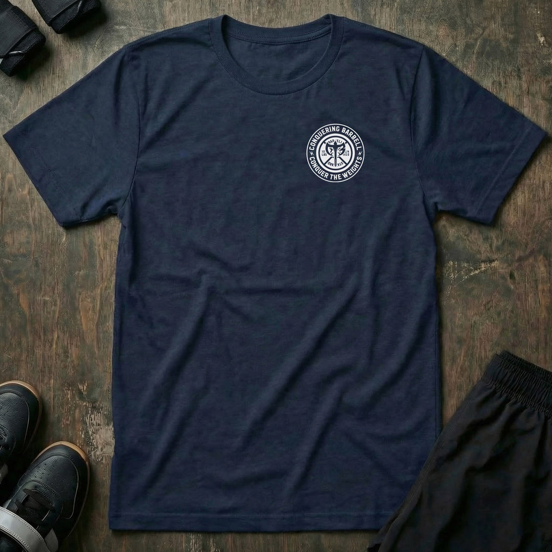 Squat Press Pull USA Flag tee: SQUAT PRESS PULL stacked in massive block lettering