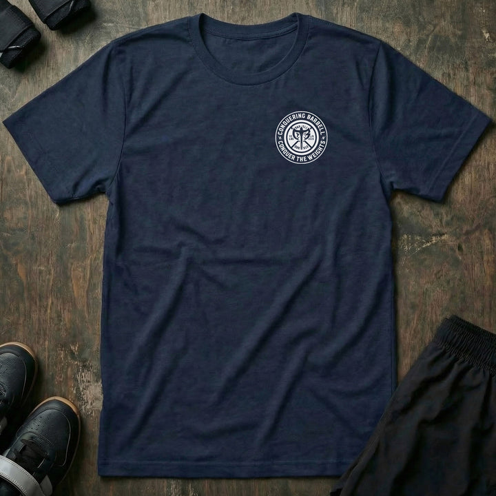 Squat Press Pull USA Flag tee: SQUAT PRESS PULL stacked in massive block lettering