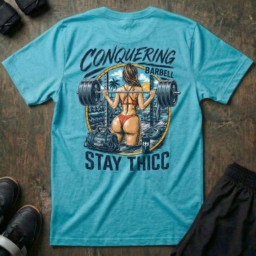 Stay Thicc tee in Tahiti