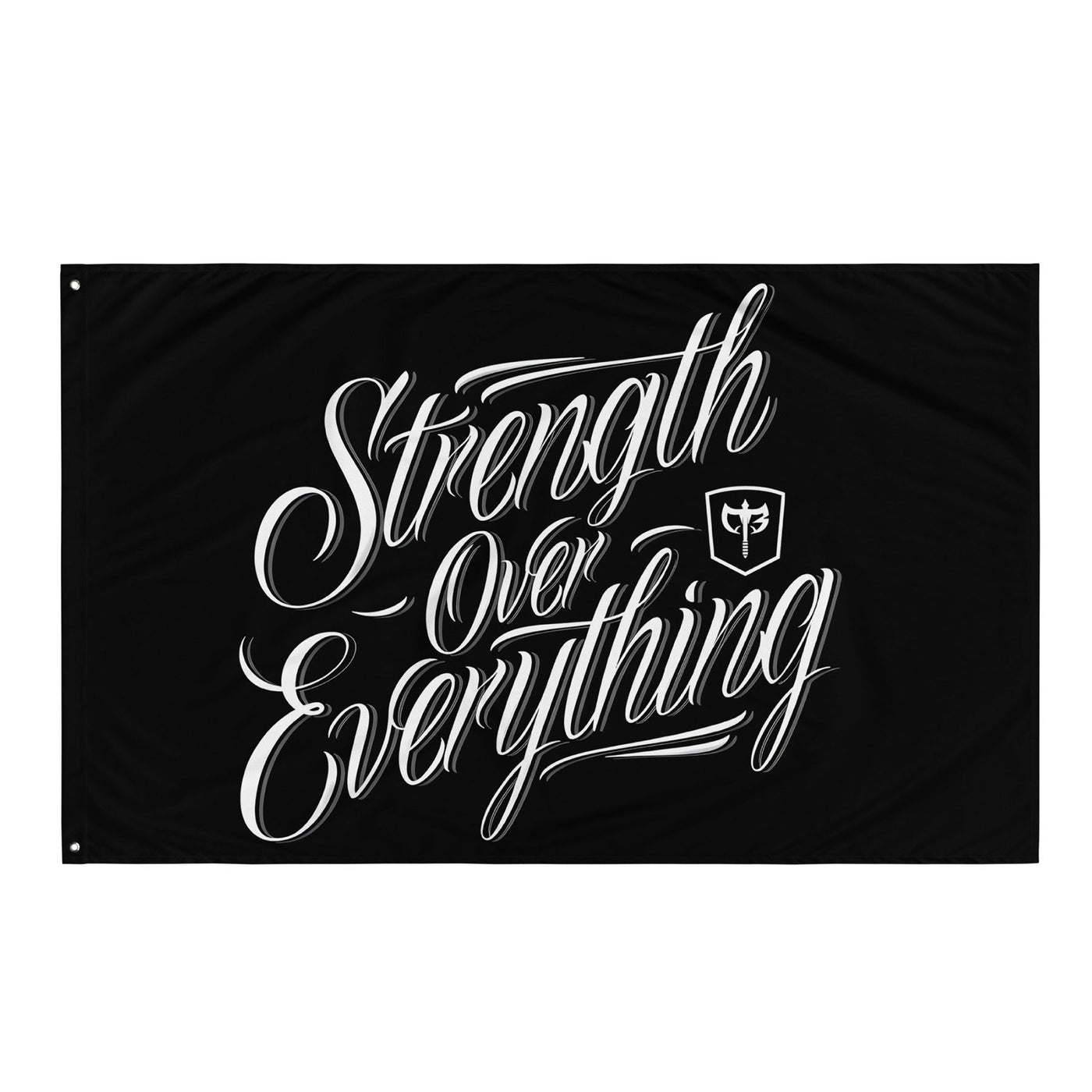 Strength Over Everything - 3' x 5' Polyester Flag - Conquering Barbell