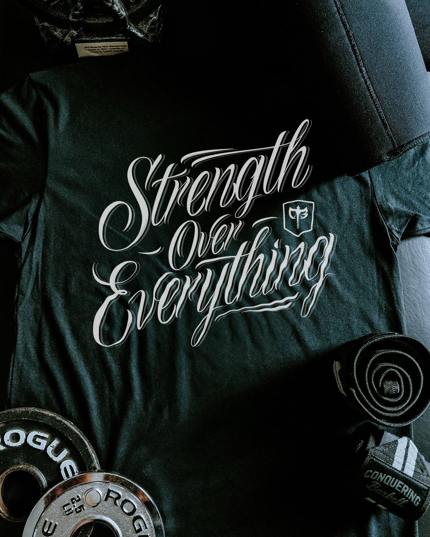 Strength Over Everything - Black Tee - Conquering Barbell