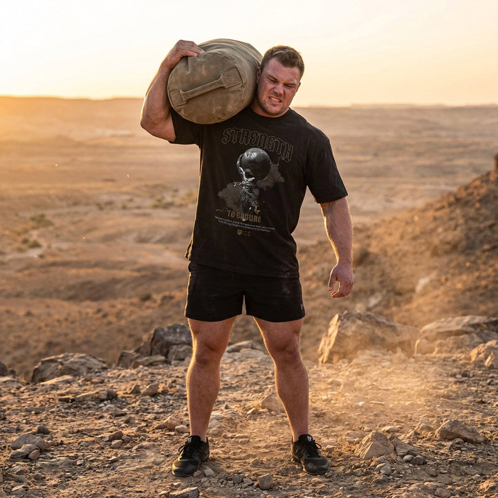 Strength to Endure V2 - Relaxed Fit tee - Conquering Barbell