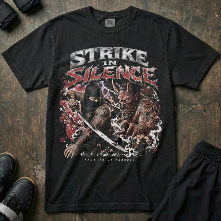 Strike in Silence relaxed fit tee in Black