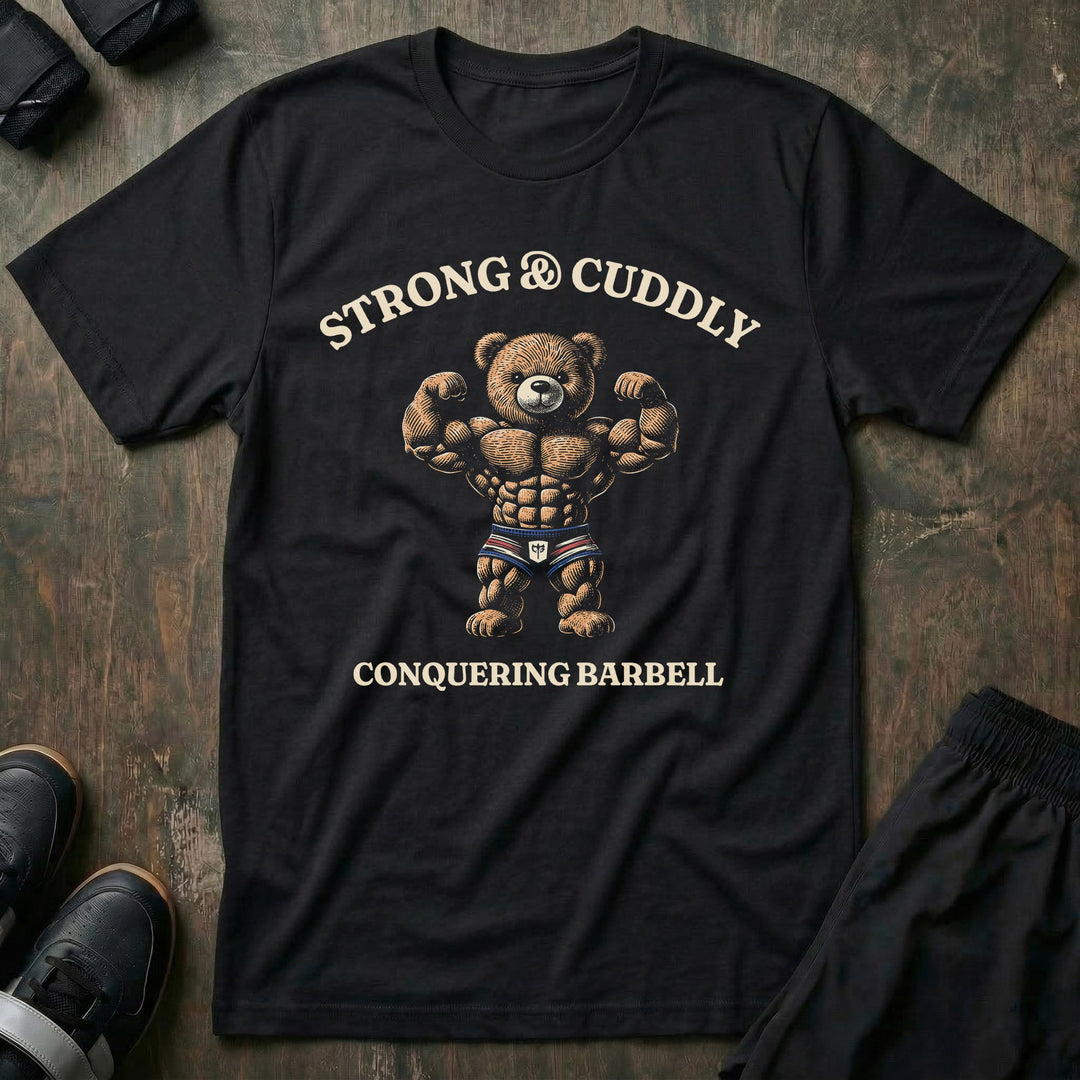 Strong &amp; Cuddly Bear Tee - Conquering Barbell