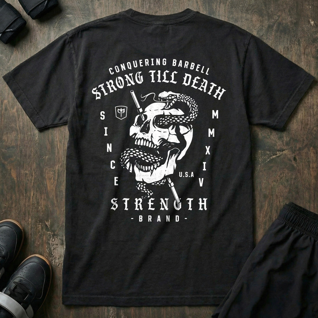 Strong Till Death - Relaxed Fit Tee - Conquering Barbell