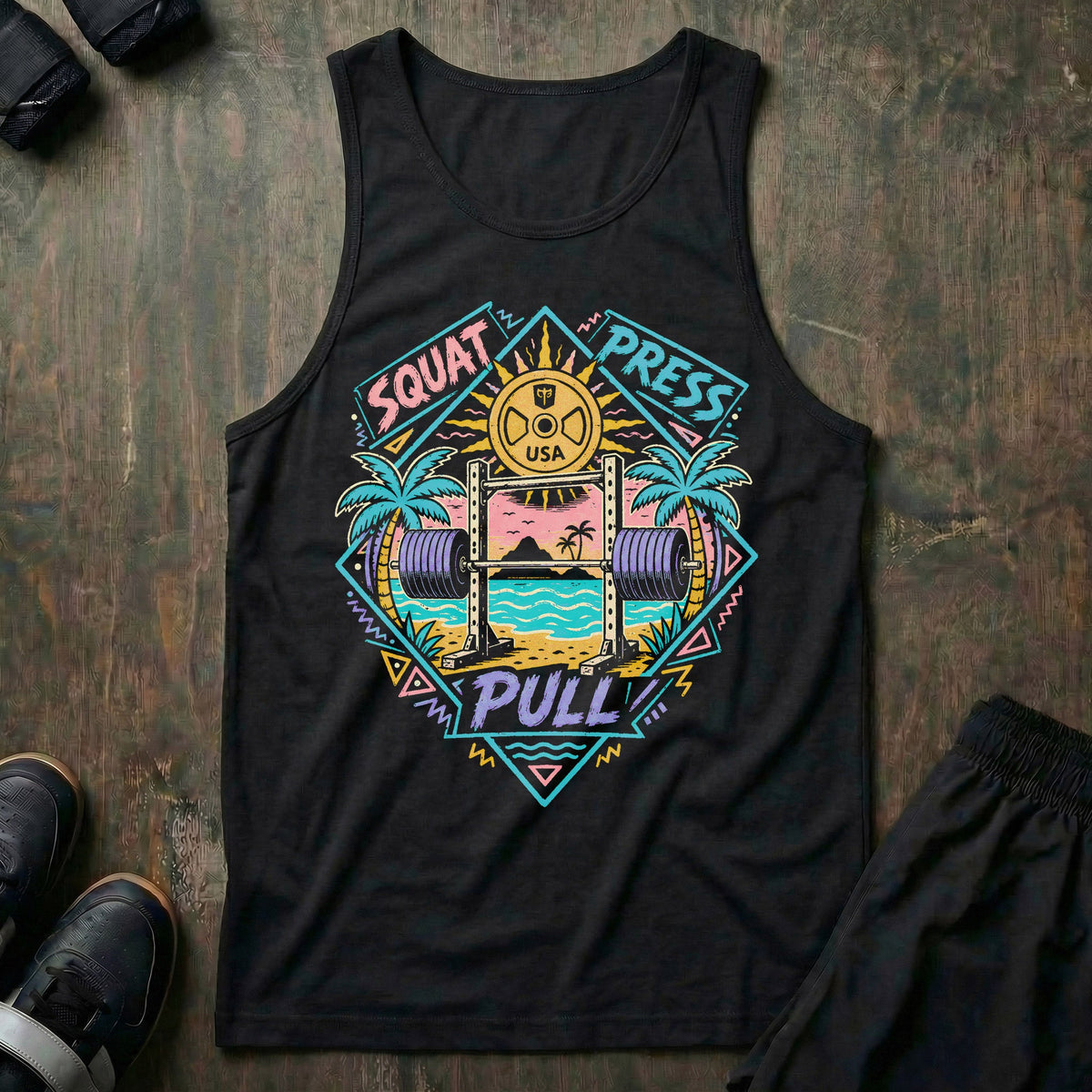 Sunset Iron tank top in Black