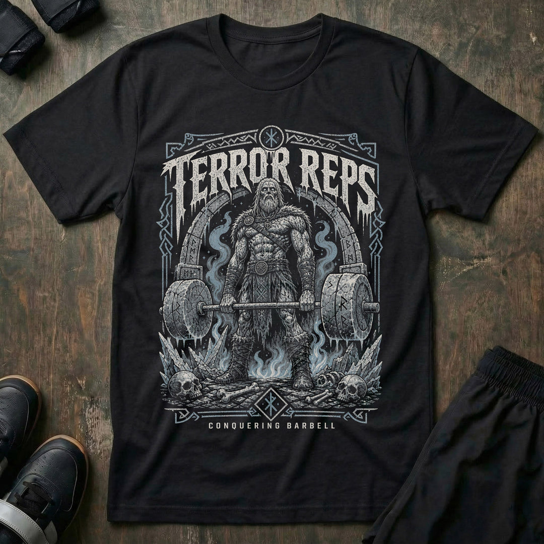 Terror Reps - Draugr - on Black Tee - Conquering Barbell