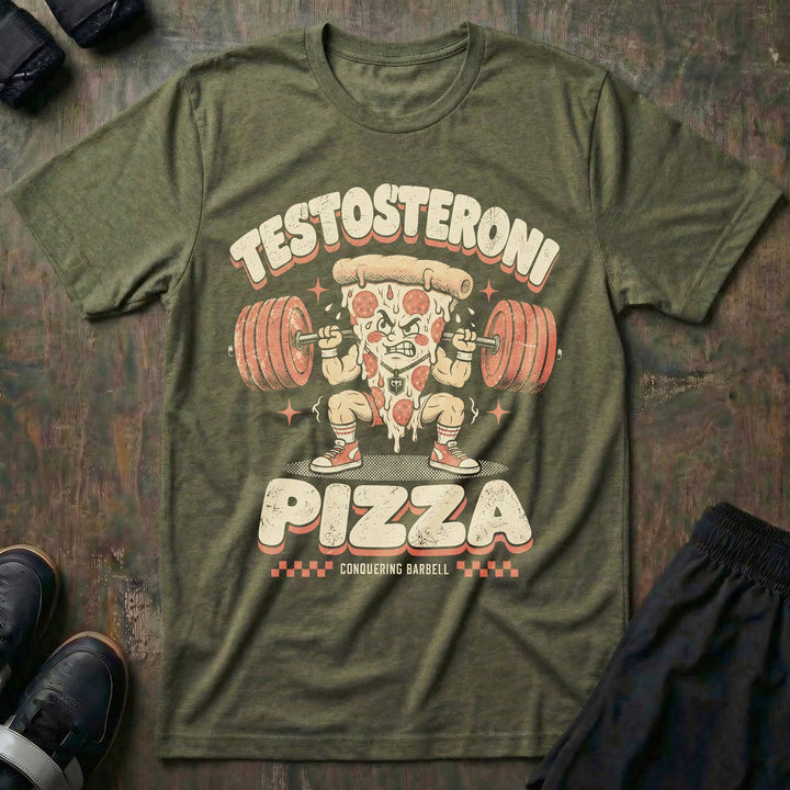 Testosteroni Pizza tee in Military