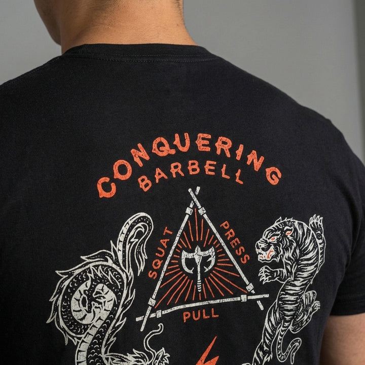 The Balance of Power - Black Tee - Conquering Barbell