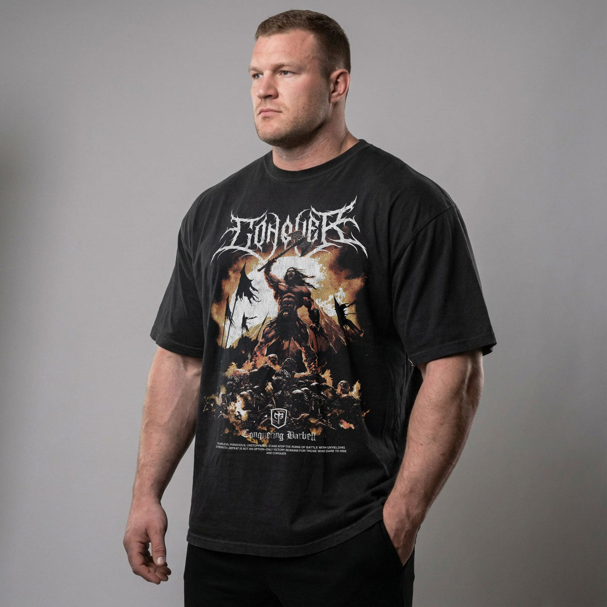 The Barbarian relaxed fit tee in Black