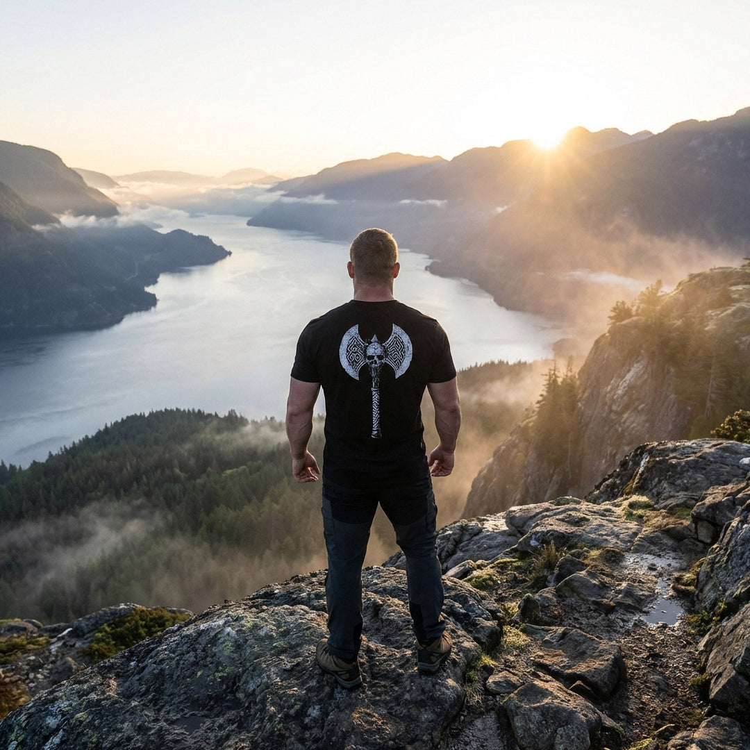 The Battle Axe - Black Tee - Conquering Barbell
